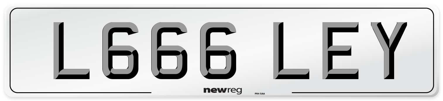 L666 LEY Number Plate from New Reg